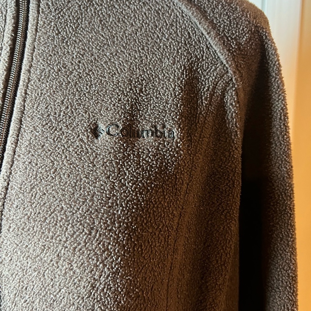 Columbia Womens Size Médium Dark Brown Fleece Full Zip With Pockets Outdoors - Picture 2 of 6